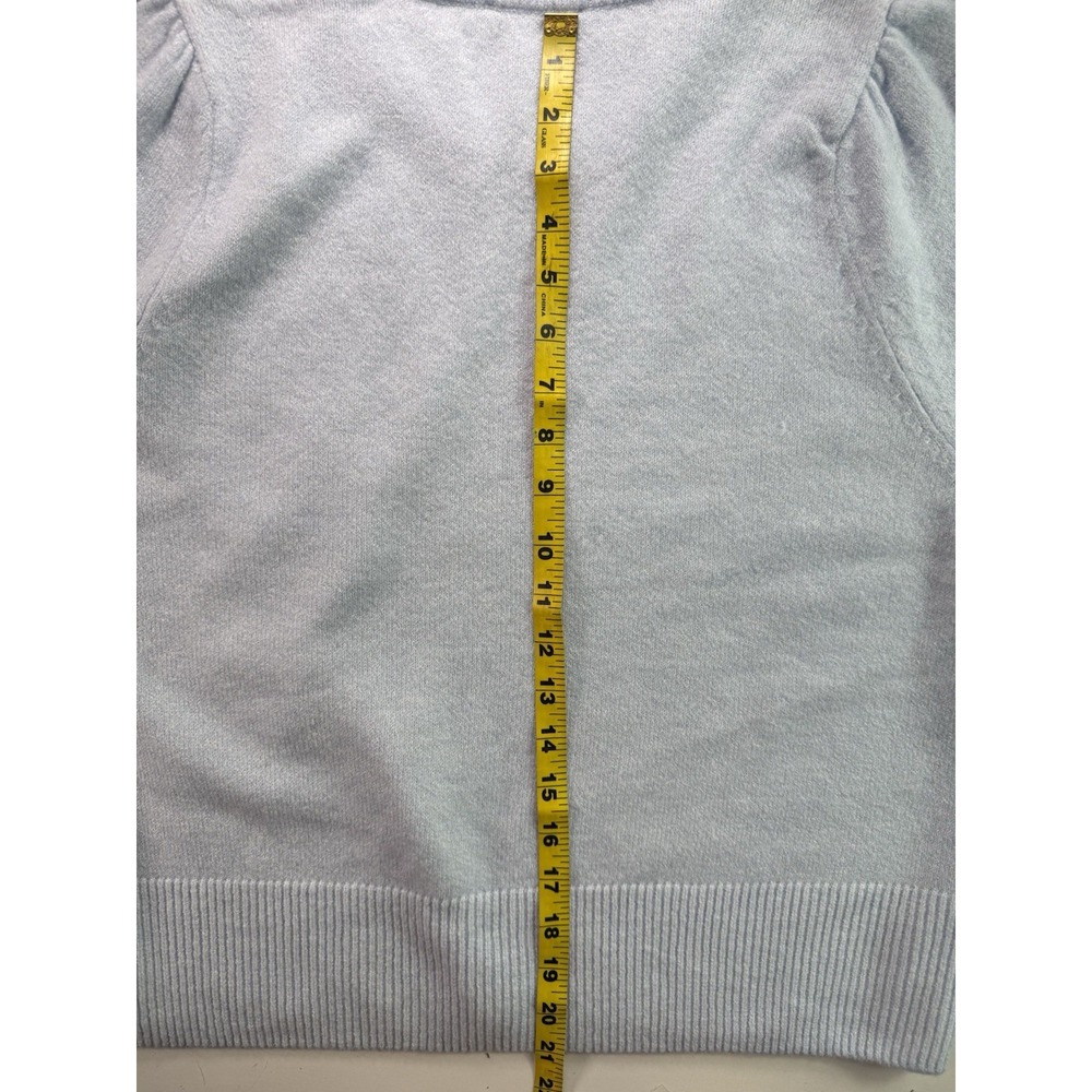 CeCe Womens Blue Puff Long Sleeve Crew Neck Sweater Size XL Frozen‎ - Picture 7 of 9